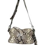Michael Kors Snake Embossed Leather Satchel Shoulder Bag Silver Hardware Photo 1