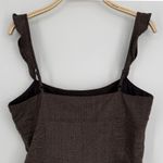 BCBGMAXAZRIA  Wool Blend Tank Top Large Brown Plaid Peplum Academia Y2K Preppy Photo 5