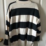 Free People Womens Coastal Stripe Pullover Carbon Champagne Size XS/S Oversized Photo 9