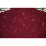 Lemon Grass Size M Burgundy Red Corduroy Floral Embroidered Button Front Shirt Size M Photo 5
