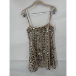 ZARA  Sequin Mini Dress Women Medium Tan Festival Retro Preppy New Year Glam Photo 3