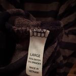 Soma  Womens Black Brown Striped Open Front Cardigan L Photo 7