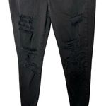 American Eagle  Hi Rise Jegging Crop Distressed Black 10 Photo 3