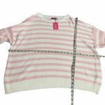 Edikted NEW  Aerin Oversize Stripe Cotton Sweater Pink and Cream Size XL Photo 6