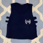Charlotte Russe Navy Cut-Out Tank Top Photo 0