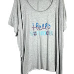Woman Within Plus Size 3X 30W 32W Top Gray Hello Summer Scoop Neck 1076 Photo 0