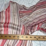 NY&C size large 3/4 pleated flutter sleeve top scoop neck banded hem tie detail Pink Photo 5