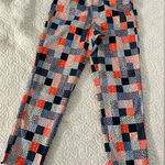 Lands' End  Women's Mid Rise‎ Pull On Chino Ankle Pants Patchwork Print Size 6 Photo 0