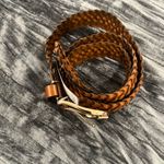 Michael Kors Braided Tan Leather Belt with Gold Buckle Size S/M Photo 1