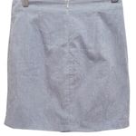 Storia  Faux Wrap Blue/White Pinstripe Mini Skirt Size Medium 100% Cotton Photo 2