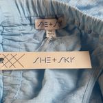 She & Sky  Ruffle Sleeve w/ Plunging Neckline Open Back Crepe Blue Maxi Dress 1XL Photo 5