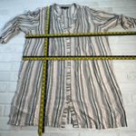 Club Z Collection Shirt Dress Cover Up Womens XL Metallic Stripes Beach Travel White Photo 1