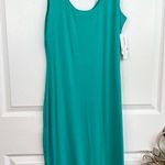 Bar III  Midi Dress Womens Size Petite Medium Teal Bodycon Scoop Neck Modern Chic Photo 11
