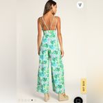 Lulus  Green Floral Print Wide Leg Jumpsuit Photo 1