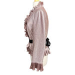 Adrianna Papell Evening Essentials Metallic Ruffle Blouse Top Size 10 Photo 6