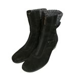 Aquatalia Suede Combat Ankle Square Toe Boots Black Size 8 Photo 4