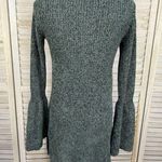 EXPRESS  Chenille V Neck Sweater Dress with Bell Sleeves Evergreen-XS Photo 2