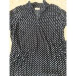 L.L.Bean Fleece Quarter Zip Pullover Navy White Geometric Print, Women's Small Photo 1