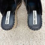 Karl Lagerfeld Paris Carina Leather Embossed Wedge Sandals Black Size 7.5M Photo 2