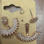 Ju merit Ear Jacket Stud Earrings Rhinestone Earrings in Rose Gold Photo 3