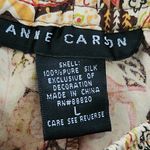 Anne Carson  Brown and  Pink Paisley Silk Wide-Leg Pants Size Large Photo 10