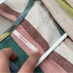 Free People Jumpsuit linen striped plunge straight leg womens Pink (size 2) boho Photo 1