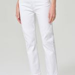 AGOLDE Riley High Rise Straight Crop Denim Sour Cream White Jeans Photo 0