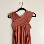Flawless Brown Shirred Criss Cross Maxi Dress - Medium Photo 2