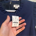 J Crew Factory Navy Ruffle Neck Suiting Dress Office Business 2 Petite NWT Blue Size 2P Photo 7