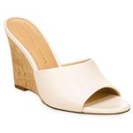 Veronica Beard Dali Single Leather Wedge Sandals White Leather 6.5 Photo 6