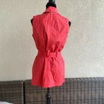 Chico's  Womens Vest Size 1 Medium‎ 8 Coral Belted Zip Front Collared Photo 3