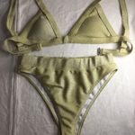 New Women’s 2Pc Bikini Swimsuit Light Gold Size Medium Photo 0
