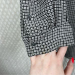 Joie ‎ Brown Black Plaid Silk Oversized Top Photo 1