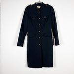 Vertigo Paris Nylon Stretch Water Resistant Utilitarian Trench Coat Jacket Black Photo 0