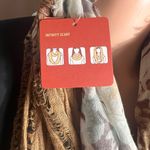 Mossimo Supply Co Infinity Scarf Brown Knit & Floral Print Loop Fall Accessory Tan Photo 2