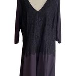 Lane Bryant Women’s Fit & Flare Dress Plus Size 22 Navy Lace 3/4 Sleeves Stretch Photo 4