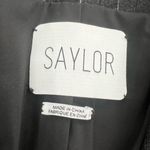 Saylor  Thelma ruffle blazer pintstripe gray sz L Photo 4