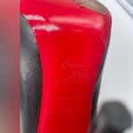 Christian Louboutin Ishtar Black Leather Mid Calf Pointed Stiletto Heels Boots Photo 9