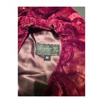 VINTAGE HERZENBERG Burnout Velvet Pillbox Hat 50s Handpainted Red Purple Brooch Photo 3