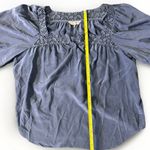 Rebecca Taylor  Womens Silk Crochet Short Sleeves Crew‎ Neck Blouse Blue  Size 4 Photo 4