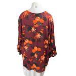Modcloth  Women's Red Maroon Floral V-neck Long Sleeve Button Blouse Top Size 4X Photo 1