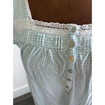 Eileen West Nightgown Medium Blue White Floral Lace Trim Button Up Sleepwear Photo 2