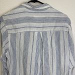 Grayson The Hero Shirt Size 3 Medium White Striped Long Sleeve Button Up Cotton Blue Photo 8