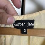 Sister Jane Womens Yellow Metallic Gloss Oversized Babydoll Mini Smock Dress Sm. Photo 5