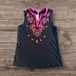 Soma Womens Tunic Top Black Sleeveless Notch Neck Stretch Crochet Blouse M Size M Photo 1