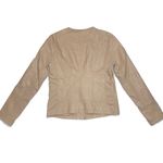 Kenneth Cole Reaction Nude Vegan Leather Bomber Jacket Tan Photo 9