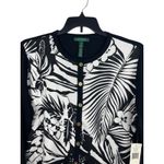 Ralph Lauren Lauren  2X Silk Cashmere Cardigan Sweater Black White Floral NWT Photo 1