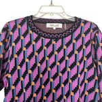 Diane Von Furstenberg  Iggy Geometric Knit Wool Blend Crewneck Pullover Sweater Photo 3