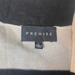 Premise  Women's L Black Cream Striped Open Front Long Cardigan Minimalcore Photo 4