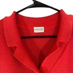 Newport News Red Short Sleeve Collared Henley Knit Pullover Sweater Women Sz M Photo 5